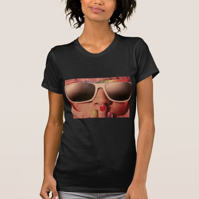 Camiseta Oitenta moça retro da moda (Frente)