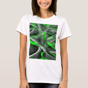 Camiseta Oitenta Retro Neon Verde e Cinza Padrão de Linha C