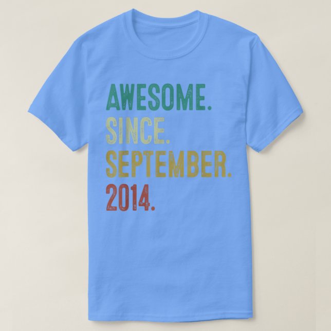 Camiseta Oito Anos De Idade, Presente Incrível Desde Setemb (Frente do Design)