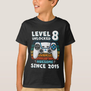 Camiseta Oito Bday Son Boy Engraçado Gamer 8º 8 anos