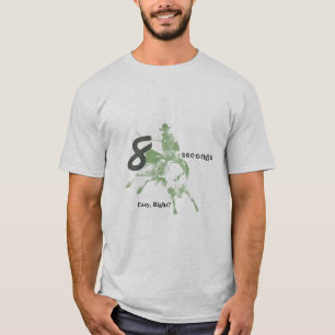 Camiseta Oito segundos, direito fácil? Design da equitação