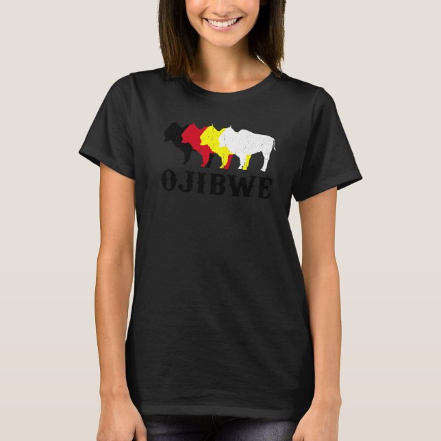 Camiseta Ojibwe Anishinaabeg Ojibwa Medicina Nativa America (Frente)