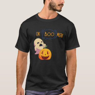 Camiseta Ok Boo-Mer Dia de as Bruxas engraçado Fantasma Pu