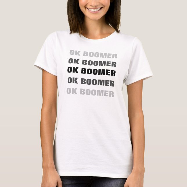Camiseta OK BOOMER design repetido (Frente)
