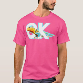 Camiseta Ok, Colorida Homem Montanha Boomer Lizard Oklahoma