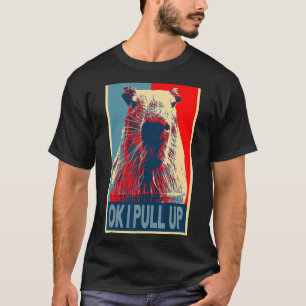 Camiseta ok, eu levanto Meme Cute capybara retro vintage