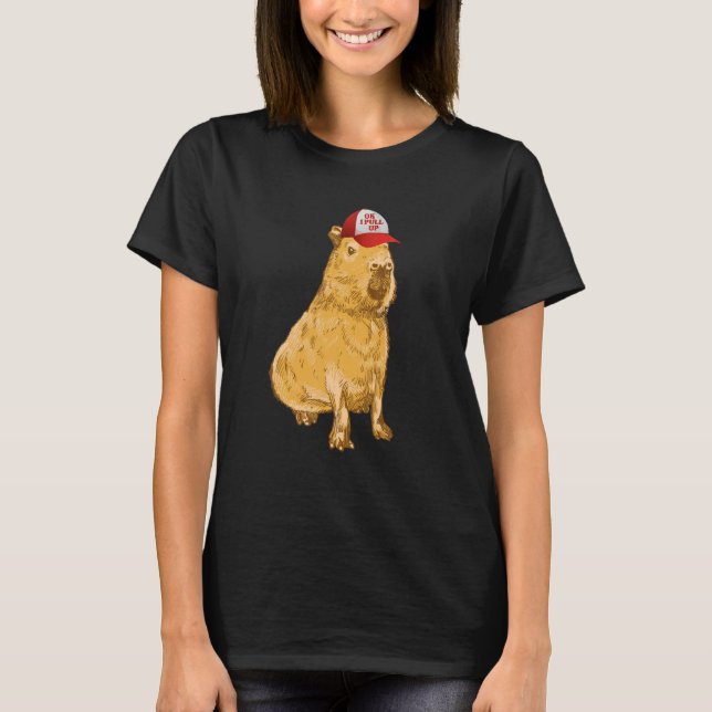Camiseta Ok, eu pego Capybara com o chapéu de caminhoneiro (Frente)