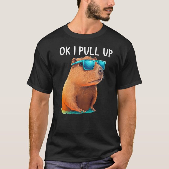 Camiseta Ok, eu pego o fantasma de Capybara Capybara Capyba (Frente)