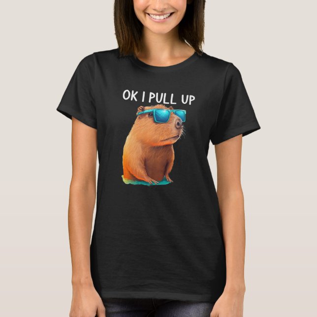 Camiseta Ok, eu pego o fantasma de Capybara Capybara Capyba (Frente)