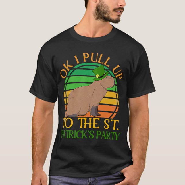 Camiseta Ok, Eu Puxo Capybara Memória De Dia de São Patríci (Frente)