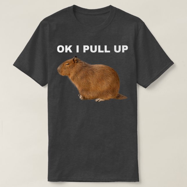 Camiseta Ok I Pull Up Capybara Funny Meme Cute Animal  (Frente do Design)