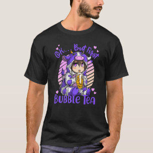 Camiseta Ok, Mas Primeira Bolha Chá Boba Chá Vaca Blue Kid