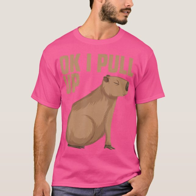 Camiseta Ok, Vou Puxar Capybara Funny Capibara (Frente)