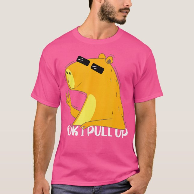 Camiseta Ok, Vou Puxar Capybara Funny Capybara (Frente)