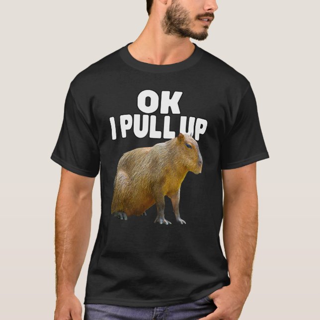 Camiseta Ok, Vou Puxar Capybara Funny Capybara Lover Me (Frente)