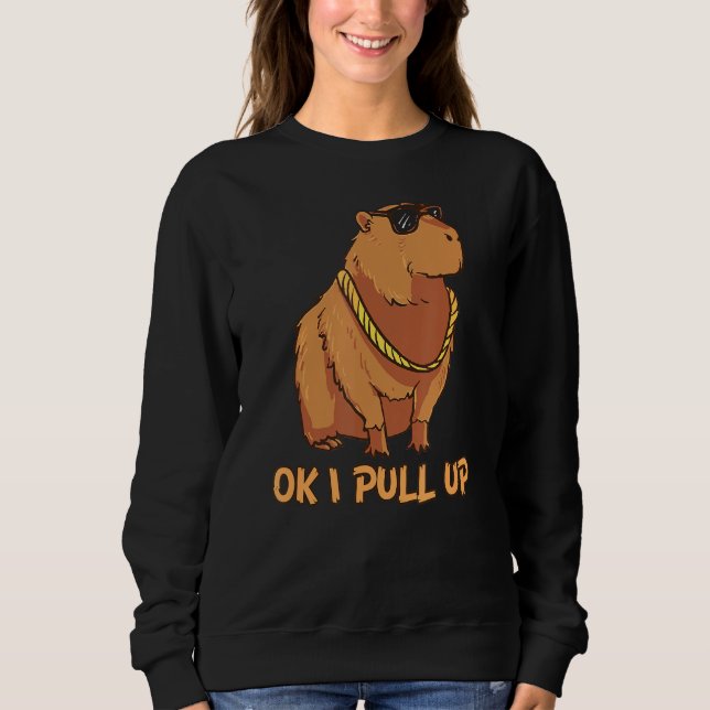 Camiseta Ok, Vou Puxar Os Óculos Da Capybara Dank Meme (Frente)