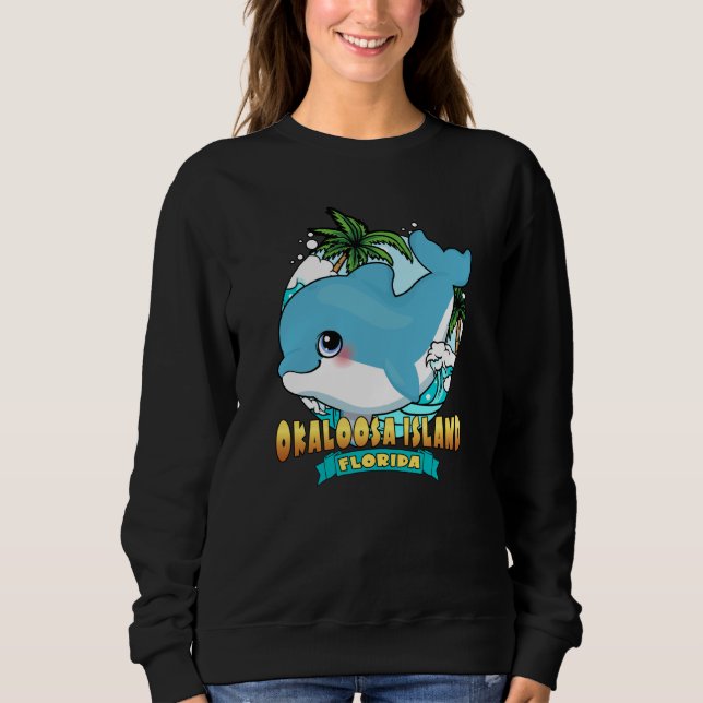 Camiseta OKALOOSA ISLAND FLORIDA Cute Baby Dolphin Beach So (Frente)