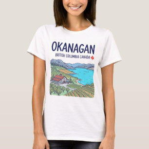 Camiseta Okanagan BC Canadá Linha do Céu Bonita Paisagem Ur