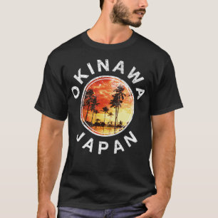 Camiseta Okinawa Japão Vintage Retro Sunset