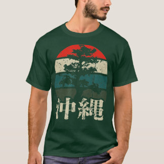 Camiseta Okinawa Kanji Caractere Bonsai Tree Japão Fan Ret