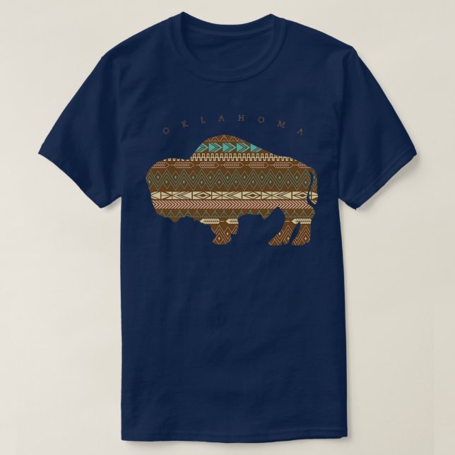 Camiseta Oklahoma Native American Buffalo  (Frente do Design)