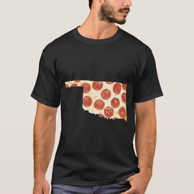 CAMISETA OKLAHOMA PIZZA PEPPERONI PIZZA ESTADO (Frente)
