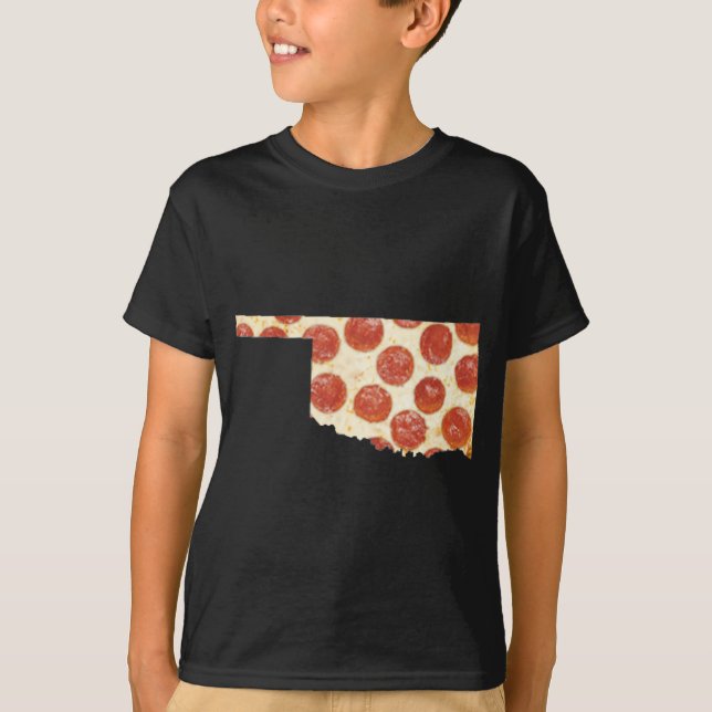 CAMISETA OKLAHOMA PIZZA PEPPERONI PIZZA ESTADO (Frente)