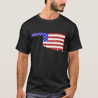 Camiseta Oklahoma Shaped American Flag Patriotic Oklahoman