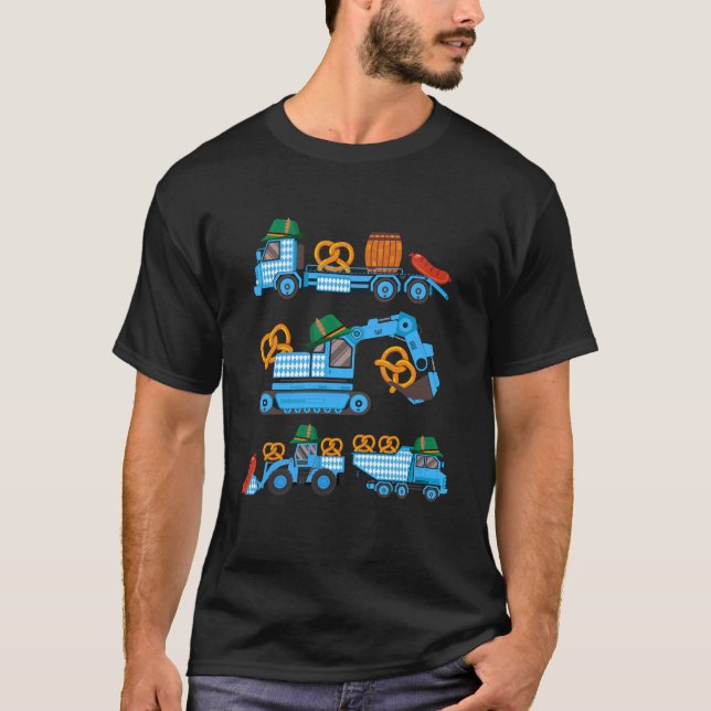 Camiseta Oktoberfest Construction vehicles German Costume B (Frente)