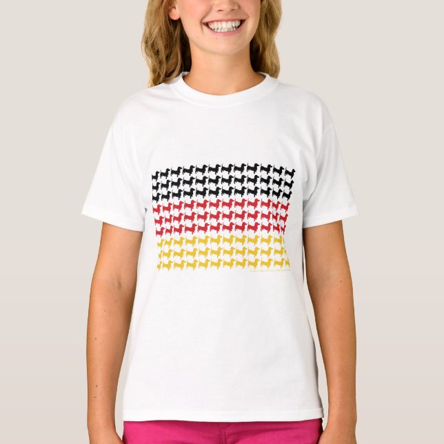 Camiseta Oktoberfest Dachshund Flag (Frente)