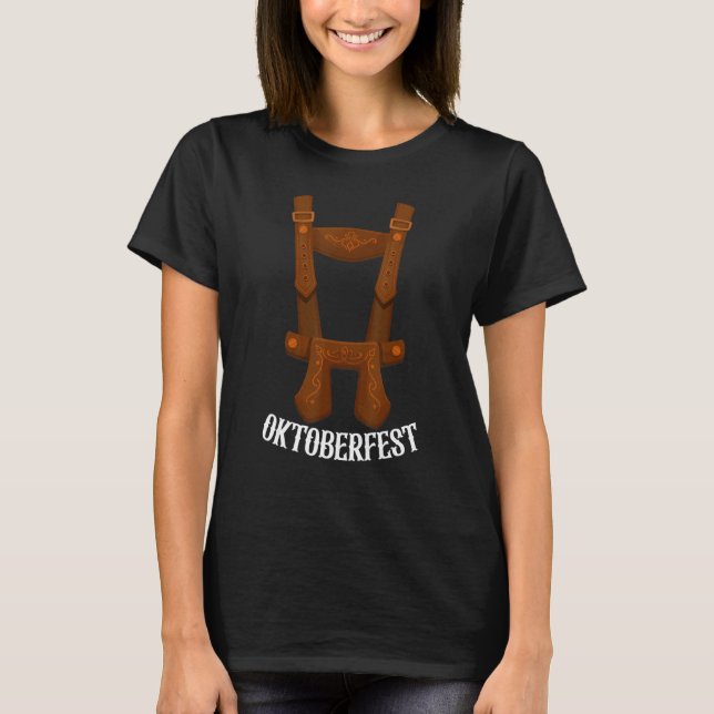 Camiseta Oktoberfest Suspende Cerveja Alemã Lederhosen (Frente)