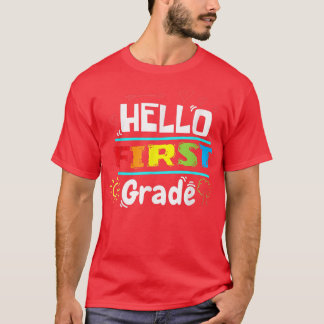 Camiseta Olá, 1º ano de diversão, 1ª série de ruas de volta