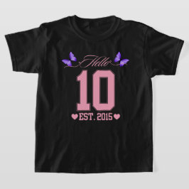 Camiseta Olá, 10 Dígitos, Coquete 10, Garota de Aniversário