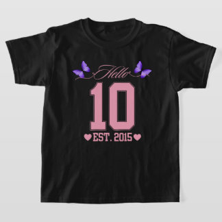 Camiseta Olá, 10 Dígitos, Coquete 10, Garota de Aniversário