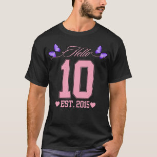 Camiseta Olá, 10 Dígitos, Coquete 10, Garota de Aniversário