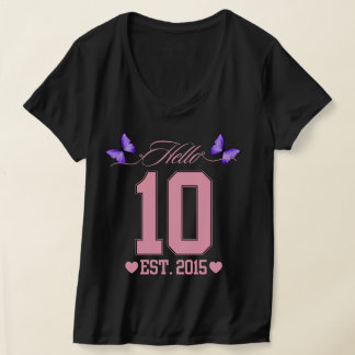 Camiseta Olá, 10 Dígitos, Coquete 10, Garota de Aniversário