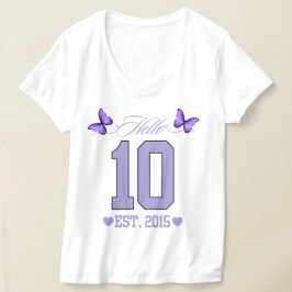 Camiseta Olá, 10 Dígitos, Coquete 10, Garota de Aniversário