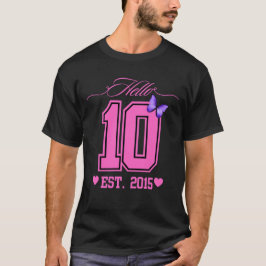 Camiseta Olá, 10 Dígitos, Coquete 10, Garota de Aniversário
