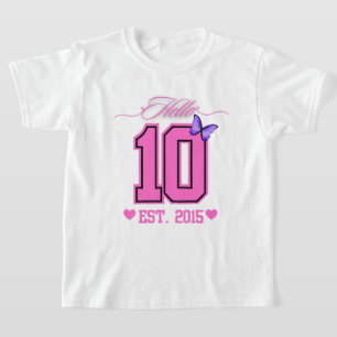Camiseta Olá, 10 Dígitos, Coquete 10, Garota de Aniversário