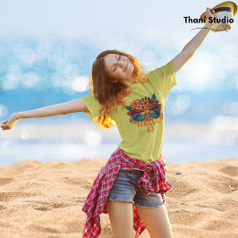 Camiseta Olá 13 Tropical Vintage Retro Summer Birthday