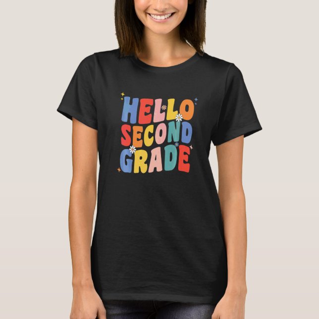 Camiseta Olá 2º Professor do Segundo Ano de Volta às Aulas  (Frente)