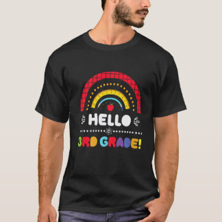Camiseta Olá 3ª Série Arco-íris Volta às Aulas Terceira Sér