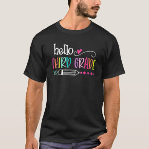 Camiseta Olá, 3º ano de diversão, 3º ano de volta à escola