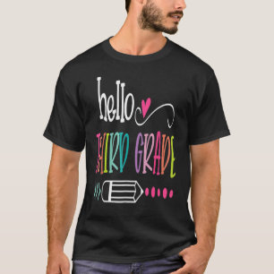 Camiseta Olá, 3º ano de diversão, 3º ano de volta à escola
