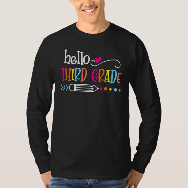 Camiseta Olá, 3º ano do 3º ano, de volta à escola (Frente)
