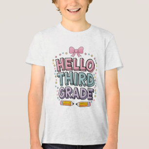Camiseta Olá, 3º ano! Engraçado para voltar à escola