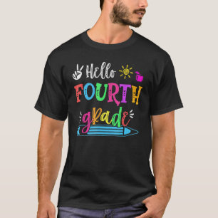 Camiseta Olá 4º ano de diversão 4º ano de volta à escola