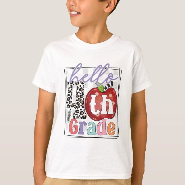 Camiseta Olá 4º ano, Menino ou Menina (Frente)