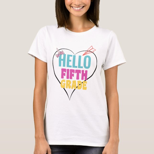 Camiseta Olá 5º ano | design para 5 Legal (Frente)
