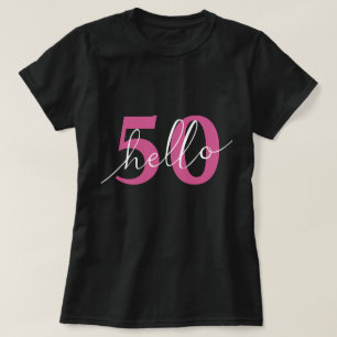 Camiseta Olá 50   50ª Festa de aniversário personalizada